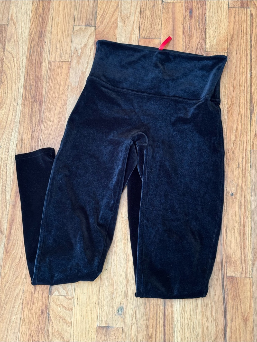 SPANX Black Velvet High-Waist Sculpting Leggings